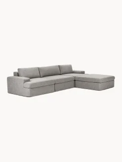 Westwing Collection Sofá modular con reposapiés izquierdo/derecho Russell (4 plazas), desenfundable
