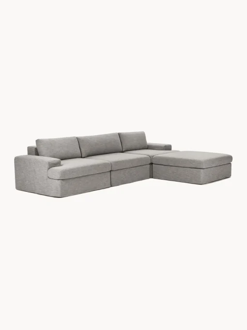 Westwing Collection Sofá modular con reposapiés izquierdo/derecho Russell (4 plazas), desenfundable