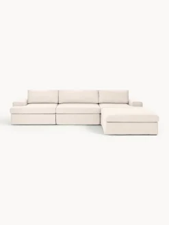 Westwing Collection Sofá modular con reposapiés izquierdo/derecho Russell (4 plazas), desenfundable