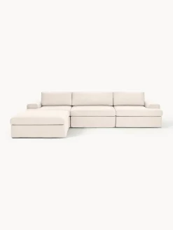 Westwing Collection Sofá modular con reposapiés izquierdo/derecho Russell (4 plazas), desenfundable