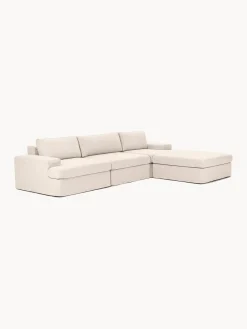 Westwing Collection Sofá modular con reposapiés izquierdo/derecho Russell (4 plazas), desenfundable