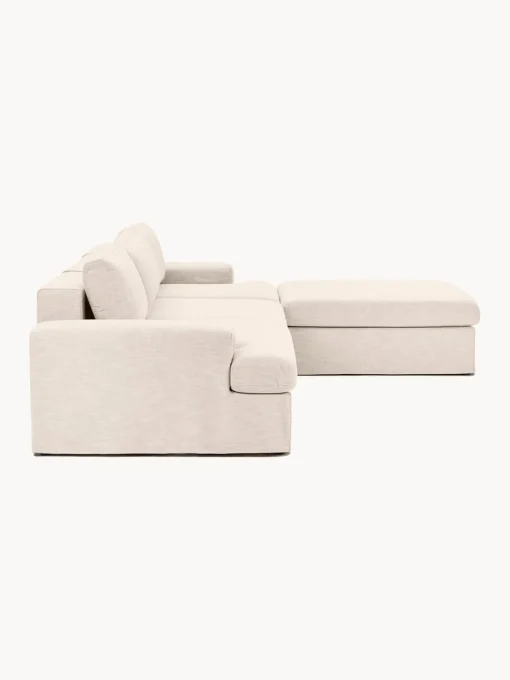 Westwing Collection Sofá modular con reposapiés izquierdo/derecho Russell (4 plazas), desenfundable