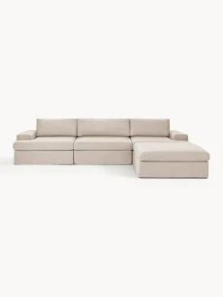Westwing Collection Sofá modular con reposapiés izquierdo/derecho Russell (4 plazas), desenfundable