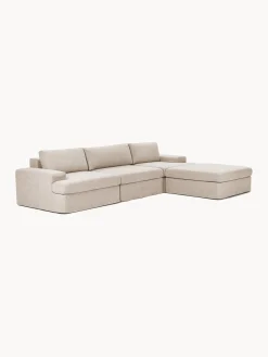 Westwing Collection Sofá modular con reposapiés izquierdo/derecho Russell (4 plazas), desenfundable