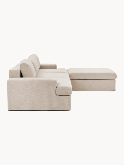 Westwing Collection Sofá modular con reposapiés izquierdo/derecho Russell (4 plazas), desenfundable