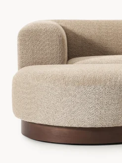 Westwing Collection Sofá modular con reposapiés de borreguillo bouclé Natalie (3 plazas)
