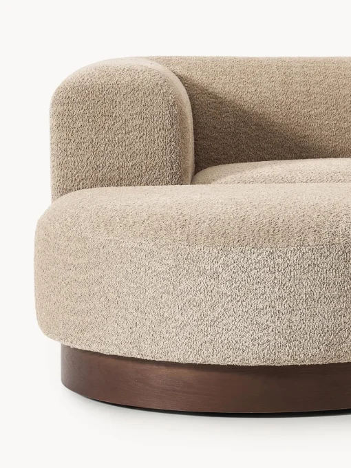 Westwing Collection Sofá modular con reposapiés de borreguillo bouclé Natalie (3 plazas)