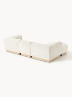 Westwing Collection Sofá modular con reposapiés de borreguillo bouclé Natalie (3 plazas)