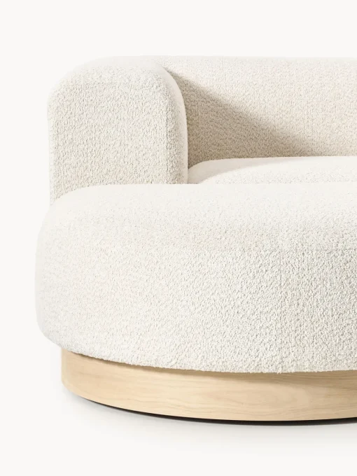 Westwing Collection Sofá modular con reposapiés de borreguillo bouclé Natalie (3 plazas)