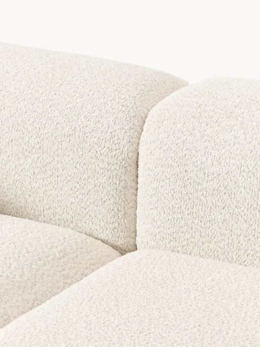 Westwing Collection Sofá modular con reposapiés de borreguillo bouclé Natalie (3 plazas)