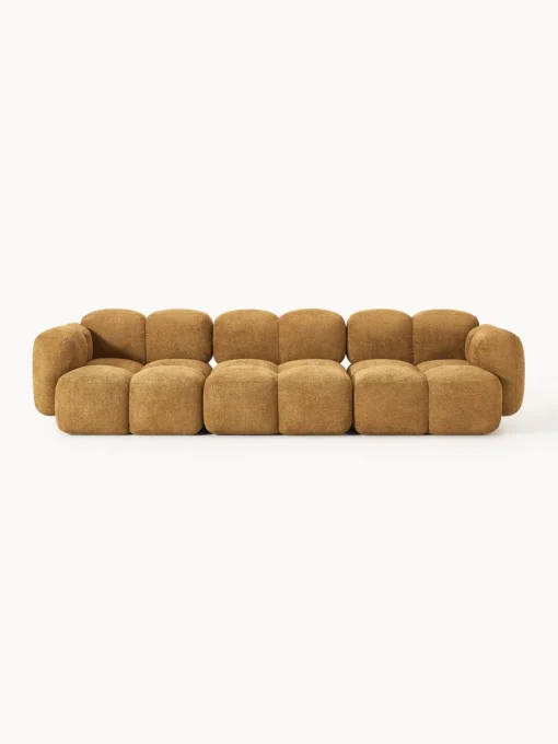 Westwing Collection Sofá modular de borreguillo bouclé Tayla (4 plazas)