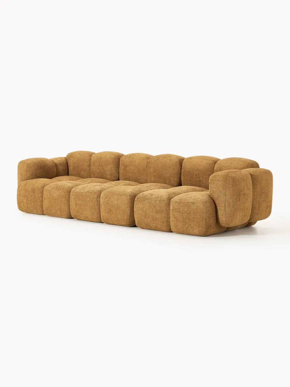 Westwing Collection Sofá modular de borreguillo bouclé Tayla (4 plazas)