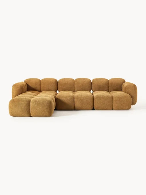 Westwing Collection Sofá modular de borreguillo bouclé con reposapiés izquierdo/derecho Tayla (4 plazas)^ Sofás Rinconeras|Sofás