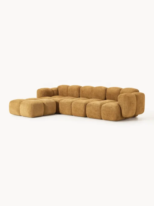 Westwing Collection Sofá modular de borreguillo bouclé con reposapiés izquierdo/derecho Tayla (4 plazas)^ Sofás Rinconeras|Sofás