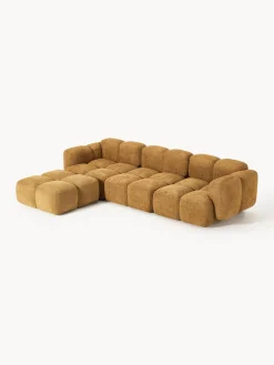 Westwing Collection Sofá modular de borreguillo bouclé con reposapiés izquierdo/derecho Tayla (4 plazas)^ Sofás Rinconeras|Sofás