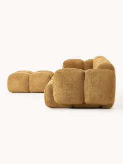 Westwing Collection Sofá modular de borreguillo bouclé con reposapiés izquierdo/derecho Tayla (4 plazas)^ Sofás Rinconeras|Sofás