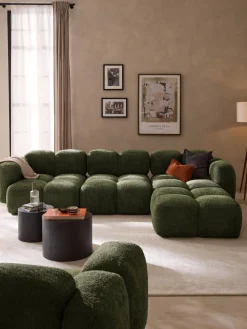 Westwing Collection Sofá modular de borreguillo bouclé con reposapiés Tayla (4 plazas)^ Sofás Rinconeras|Sofás