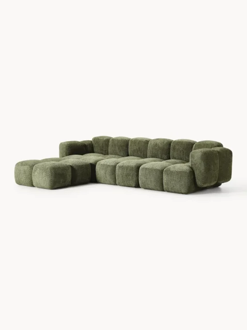 Westwing Collection Sofá modular de borreguillo bouclé con reposapiés Tayla (4 plazas)^ Sofás Rinconeras|Sofás