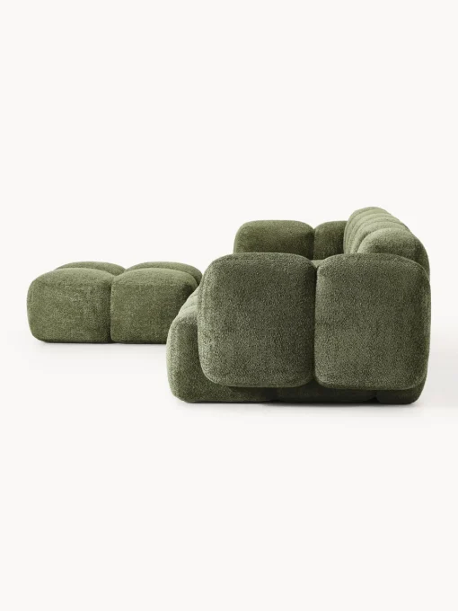 Westwing Collection Sofá modular de borreguillo bouclé con reposapiés Tayla (4 plazas)^ Sofás Rinconeras|Sofás