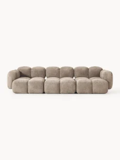 Westwing Collection Sofá modular de borreguillo bouclé Tayla (4 plazas)