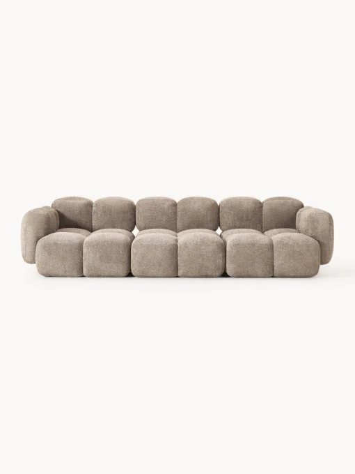 Westwing Collection Sofá modular de borreguillo bouclé Tayla (4 plazas)