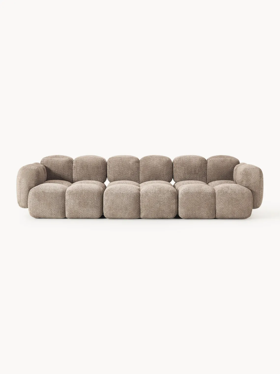 Westwing Collection Sofá modular de borreguillo bouclé Tayla (4 plazas)