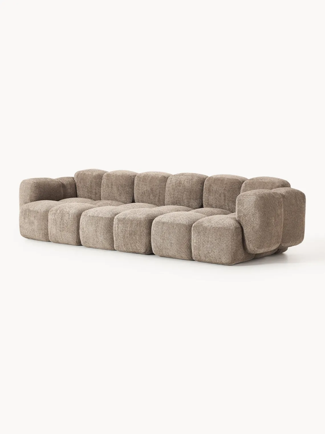 Westwing Collection Sofá modular de borreguillo bouclé Tayla (4 plazas)