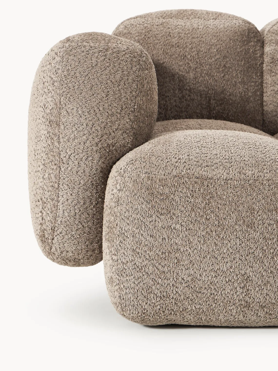 Westwing Collection Sofá modular de borreguillo bouclé Tayla (4 plazas)