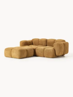Westwing Collection Sofá modular de borreguillo bouclé con reposapiés izquierdo/derecho Tayla (3 plazas)^ Sofás Rinconeras|Sofás