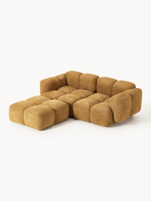 Westwing Collection Sofá modular de borreguillo bouclé con reposapiés izquierdo/derecho Tayla (3 plazas)^ Sofás Rinconeras|Sofás