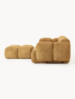Westwing Collection Sofá modular de borreguillo bouclé con reposapiés izquierdo/derecho Tayla (3 plazas)^ Sofás Rinconeras|Sofás