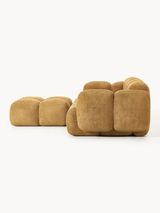 Westwing Collection Sofá modular de borreguillo bouclé con reposapiés izquierdo/derecho Tayla (3 plazas)^ Sofás Rinconeras|Sofás