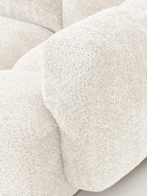 Westwing Collection Sofá modular de borreguillo bouclé con reposapiés Tayla (3 plazas)