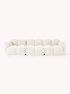Westwing Collection Sofá modular de borreguillo bouclé Tayla (4 plazas)