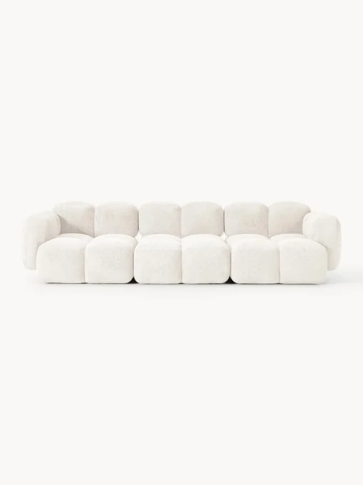 Westwing Collection Sofá modular de borreguillo bouclé Tayla (4 plazas)