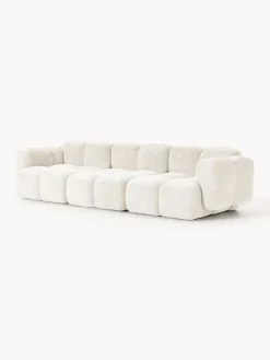 Westwing Collection Sofá modular de borreguillo bouclé Tayla (4 plazas)