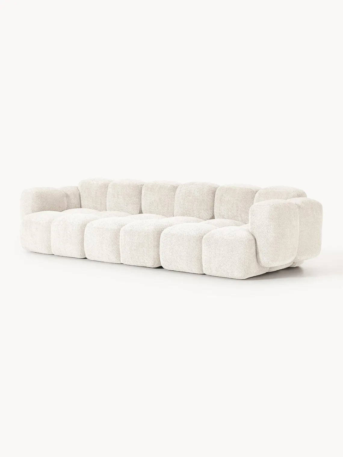 Westwing Collection Sofá modular de borreguillo bouclé Tayla (4 plazas)
