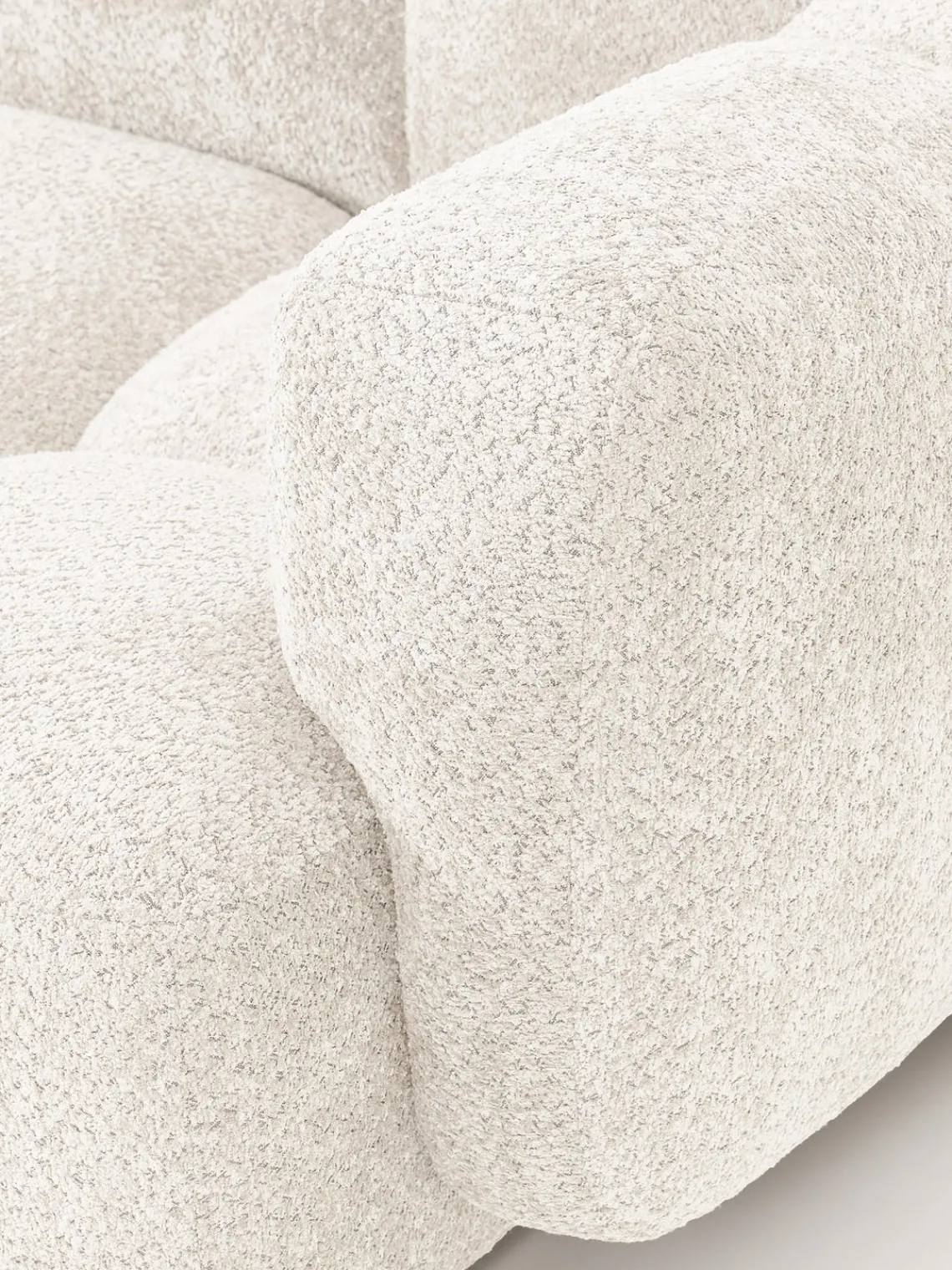 Westwing Collection Sofá modular de borreguillo bouclé Tayla (4 plazas)