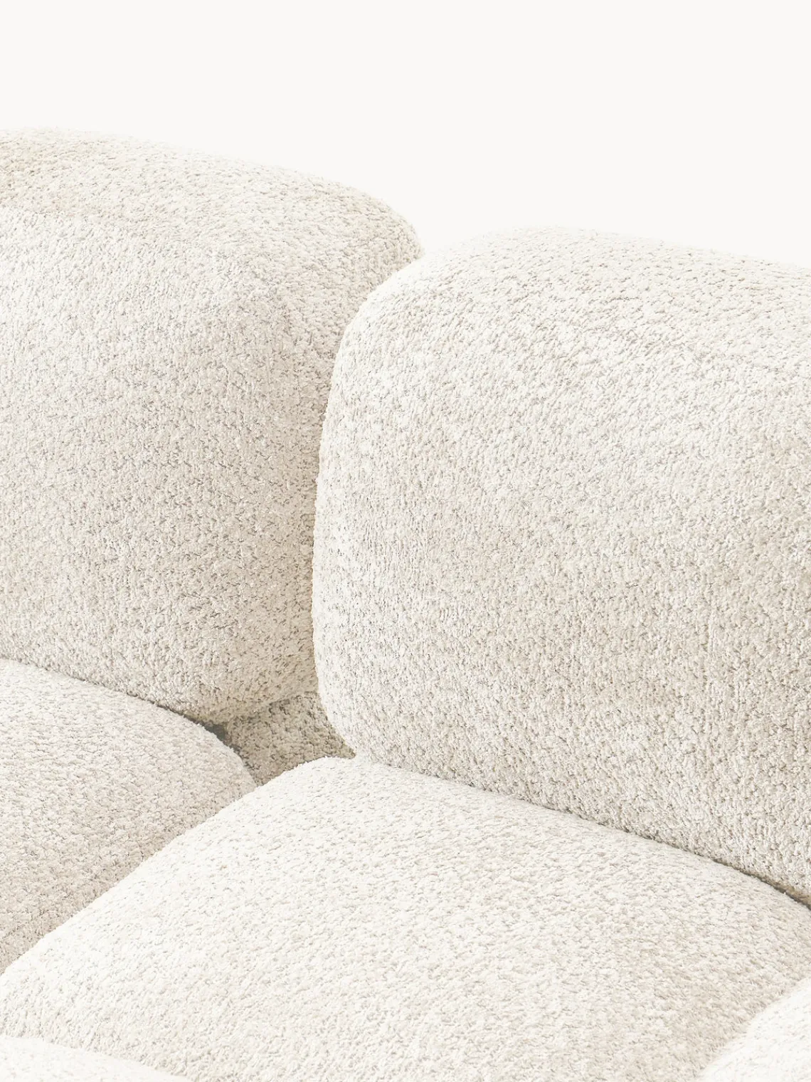 Westwing Collection Sofá modular de borreguillo bouclé Tayla (4 plazas)