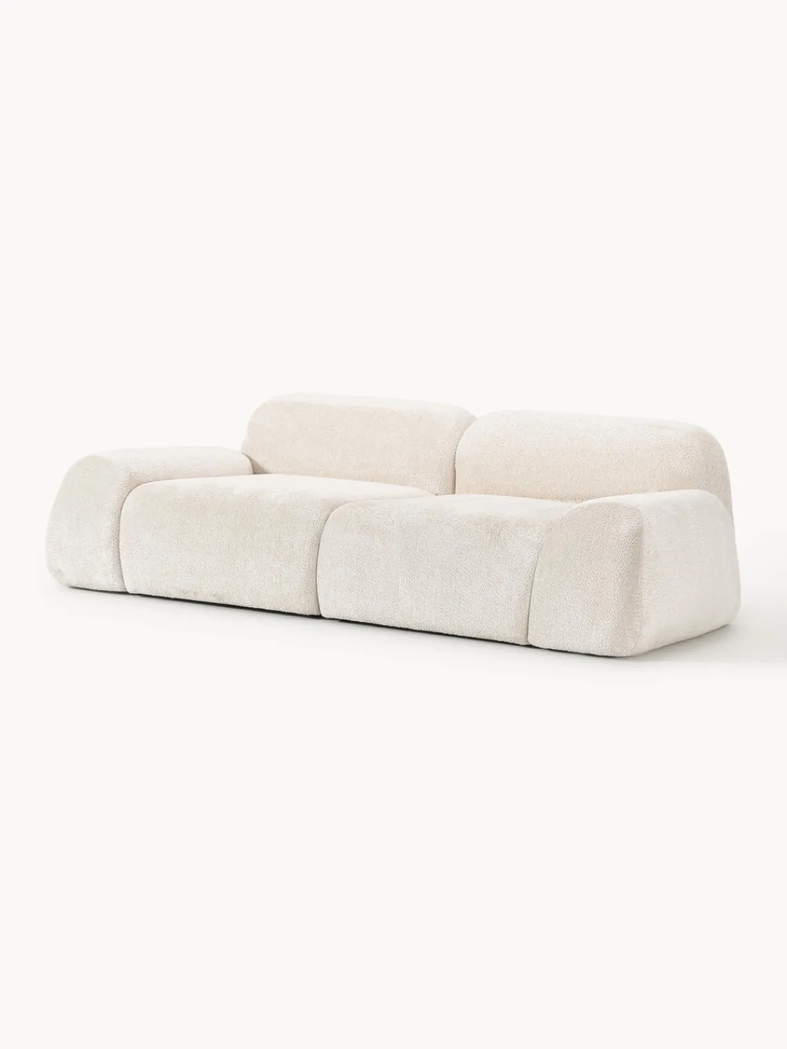 Westwing Collection Sofá modular de borreguillo bouclé Wolke (3 plazas)