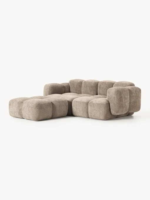 Westwing Collection Sofá modular de borreguillo bouclé con reposapiés Tayla (3 plazas)^ Sofás Rinconeras|Sofás
