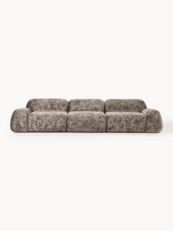 Westwing Collection Sofá modular de borreguillo bouclé Wolke (4 plazas)
