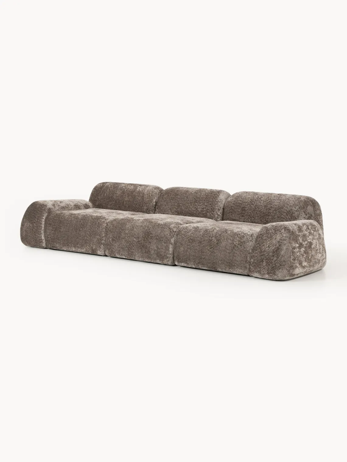 Westwing Collection Sofá modular de borreguillo bouclé Wolke (4 plazas)