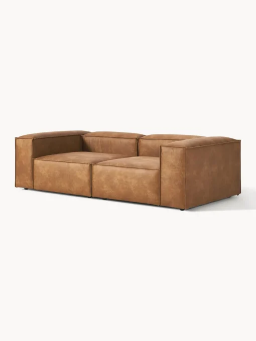 Westwing Collection Sofá modular de cuero reciclado Lennon (3 plazas)