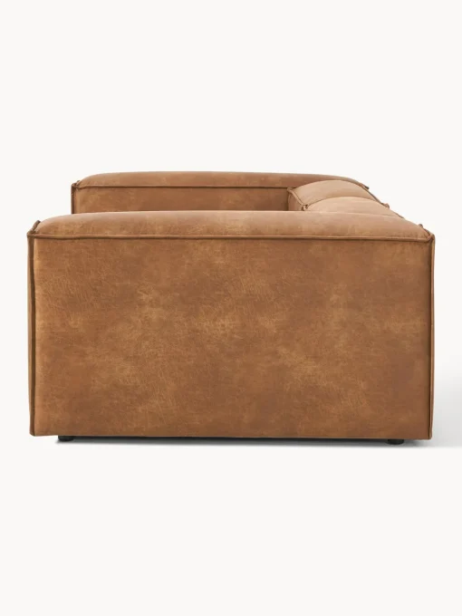 Westwing Collection Sofá modular de cuero reciclado Lennon (3 plazas)