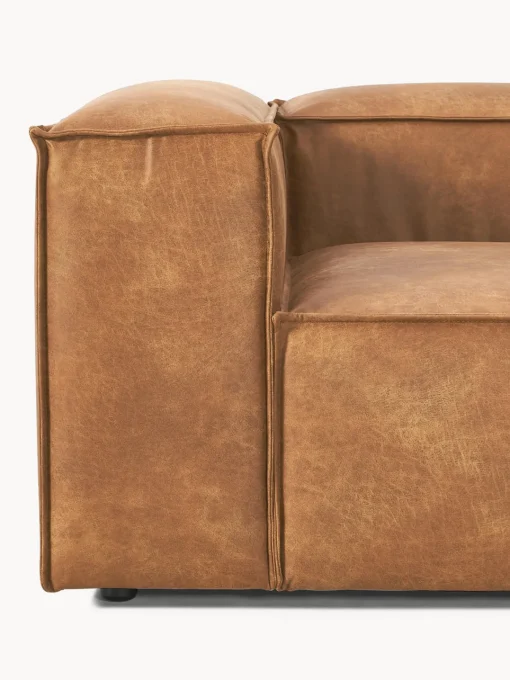 Westwing Collection Sofá modular de cuero reciclado Lennon (3 plazas)
