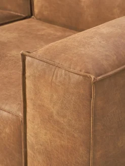 Westwing Collection Sofá modular de cuero reciclado Lennon (3 plazas)