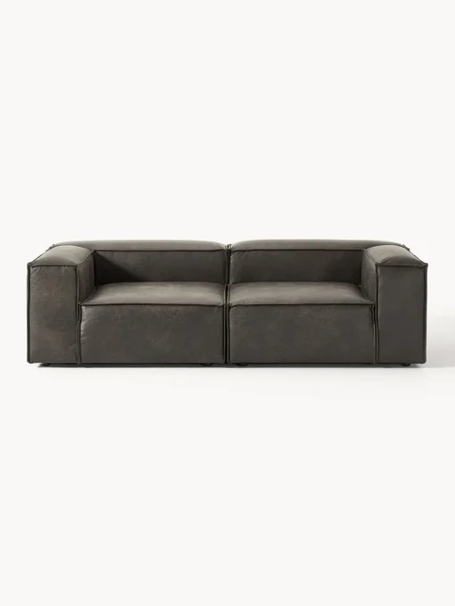 Westwing Collection Sofá modular de cuero reciclado Lennon (3 plazas)