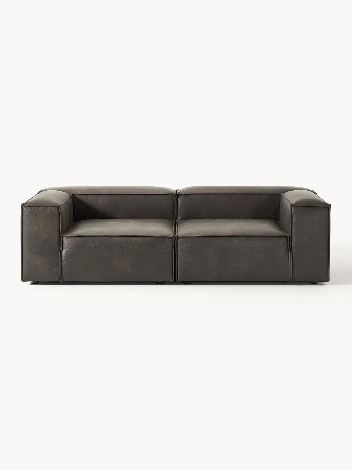 Westwing Collection Sofá modular de cuero reciclado Lennon (3 plazas)