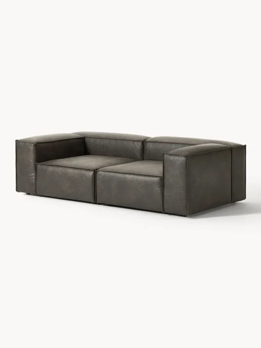 Westwing Collection Sofá modular de cuero reciclado Lennon (3 plazas)